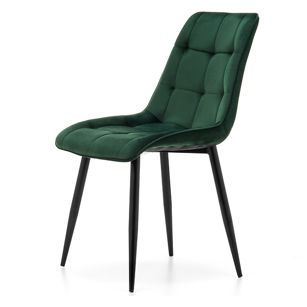 Krzesło tapicerowane welurowe CHIC velvet aksamit zielony