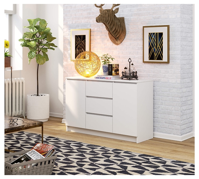 Komoda AKORD K016 Biała 120 cm Biały mat 120x40x77 cm