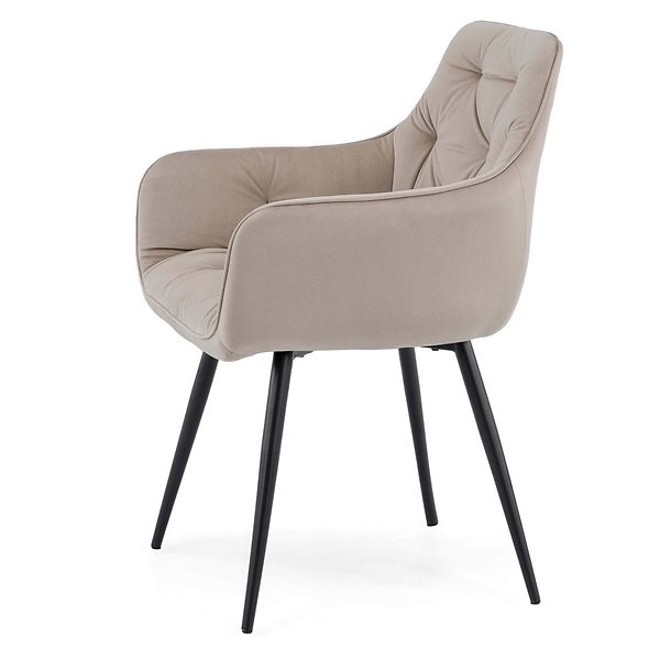 Krzesło tapicerowane DC-0084-3 beżowy welur 7 | czarne nogi
