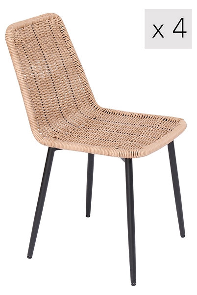 Zestaw 4 krzeseł z metalu i włókien