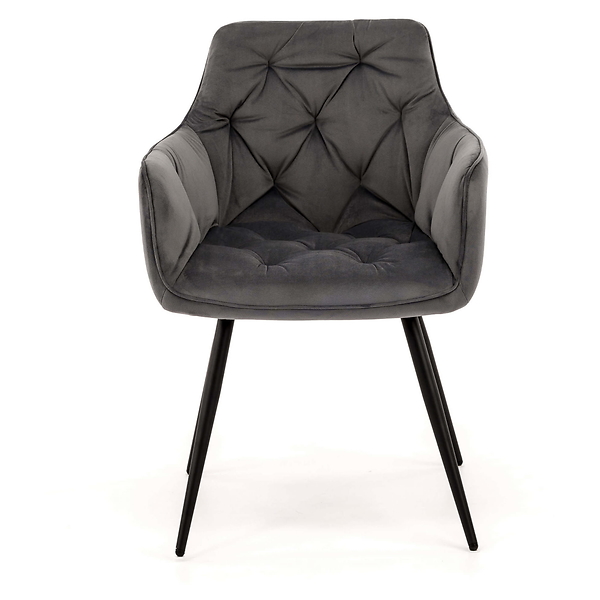 Krzesło tapicerowane DC-0084-3 beżowy welur 7 | czarne nogi