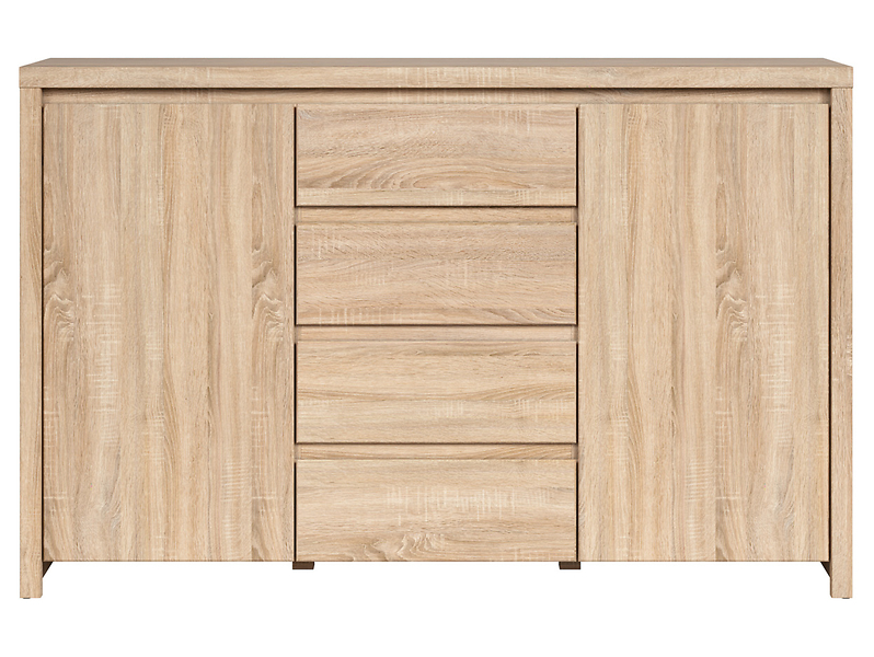 Komoda Kaspian 144 cm z 2 drzwiami i 4 szufladami dąb sonoma