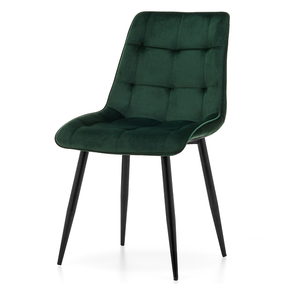 Krzesło tapicerowane welurowe CHIC velvet aksamit zielony