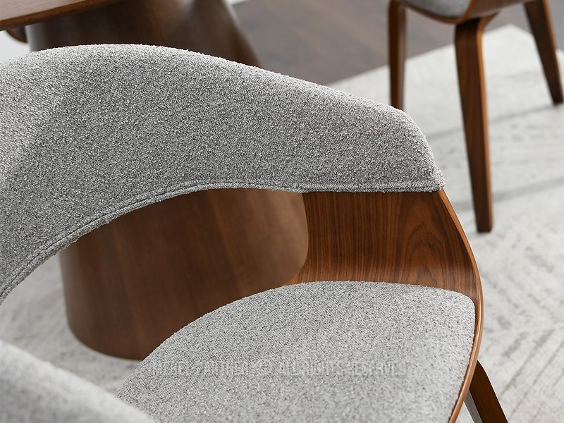 Szare Krzesło Boucle Robin Do Jadalni I Biura W Stylu Nowoczesnym