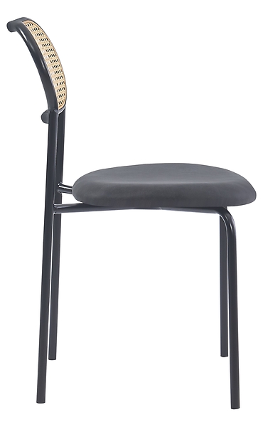 Zestaw 2 krzeseł metalowych z plecionką i skórą ekologiczną