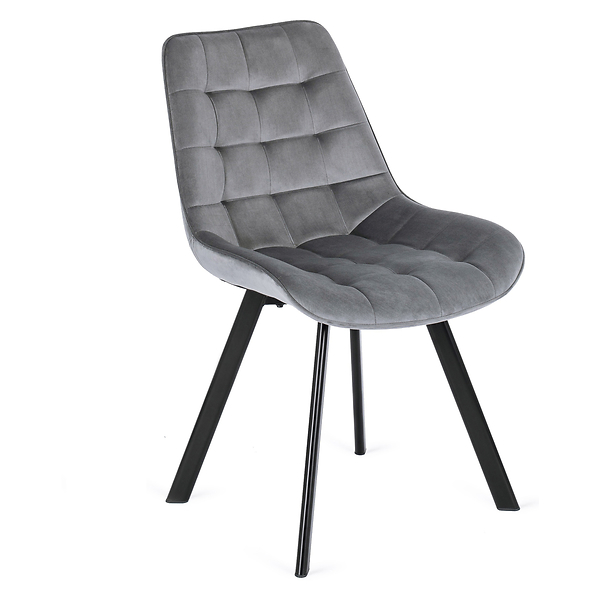 Zestaw 6x Krzesło Tapicerowane RICK do Salonu Czarne Welurowe Loft