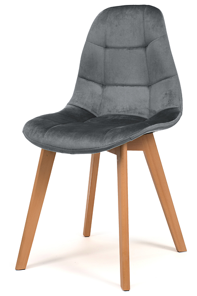 Krzesło tapicerowane skandynawskie welurowe VEGAS zielony