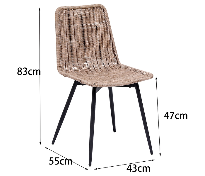 Zestaw 4 krzeseł z metalu i włókien