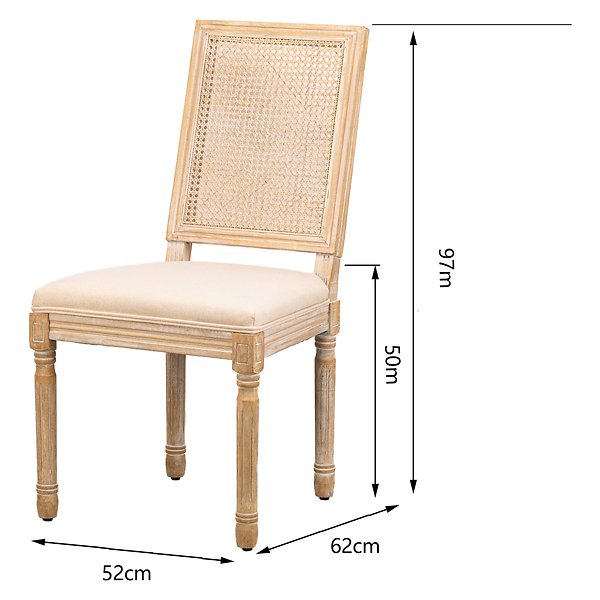 Zestaw 2 krzeseł drewno/plecionka ciemnoszara