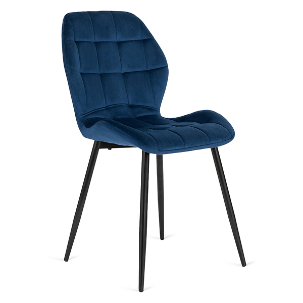 Krzesło Tapicerowane Welurowe Do Jadalni Salonu Loft Granatowe LUCKY