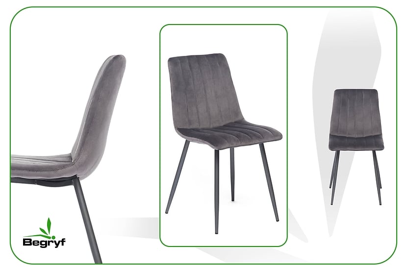 Krzesło Magnolia beżowe welur do salonu do jadalni do kuchni BEGRYF