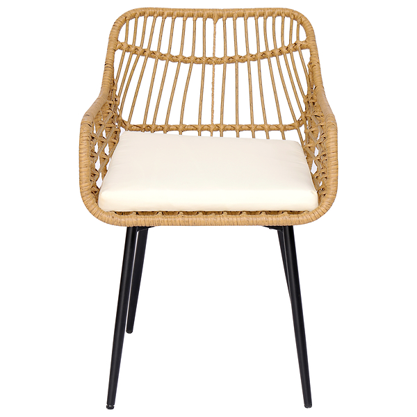 Zestaw 2 krzeseł z metalu i wikliny