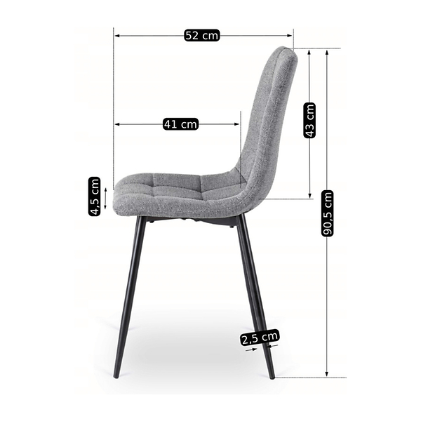 Krzesło Tapicerowane Kuchenne Do Jadalni Kuchni Salonu Loft Czarne PERU 2