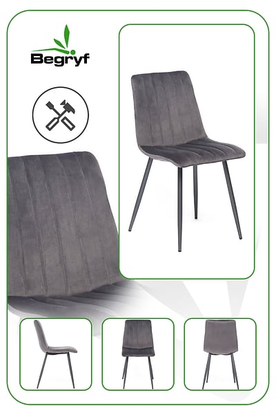 Krzesło Magnolia beżowe welur do salonu do jadalni do kuchni BEGRYF