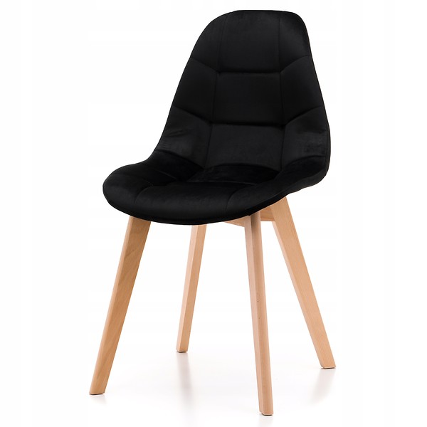 Krzesło tapicerowane skandynawskie welurowe VEGAS zielony