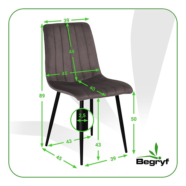 Krzesło Magnolia beżowe welur do salonu do jadalni do kuchni BEGRYF