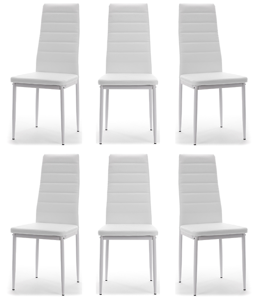 Zestaw 6 krzeseł FADO tapicerowane ekoskóra szare