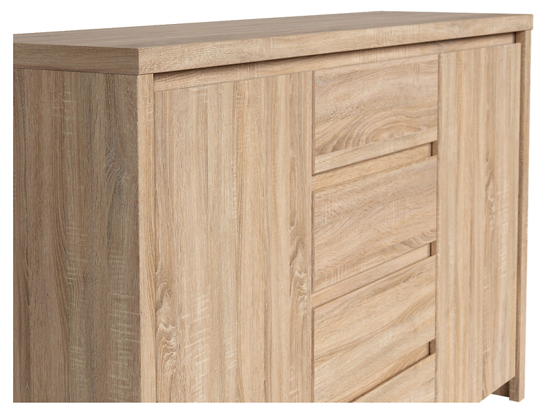 Komoda Kaspian 144 cm z 2 drzwiami i 4 szufladami dąb sonoma