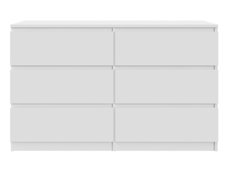 KOMODA Biała Lakierowana 120 cm - 6 pojemnych szuflad