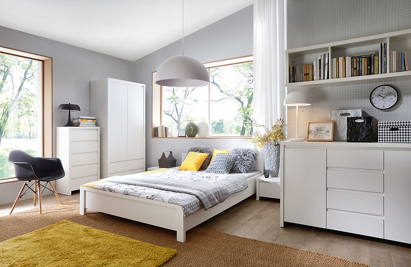 Komoda Kaspian 144 cm z 2 drzwiami i 4 szufladami dąb sonoma