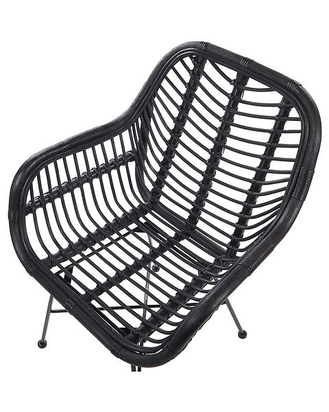 Krzesło z rattanu jadalnia salon brązowe