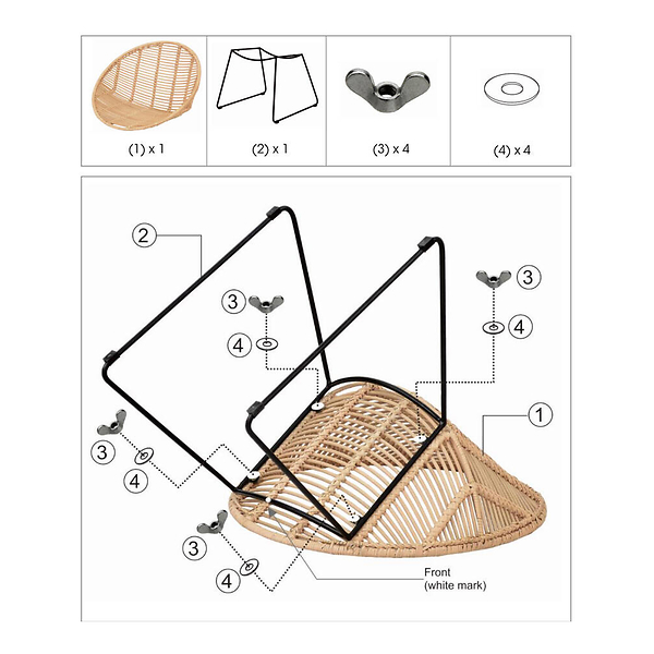 Krzesło wypoczynkowe LAORA, rattanowe