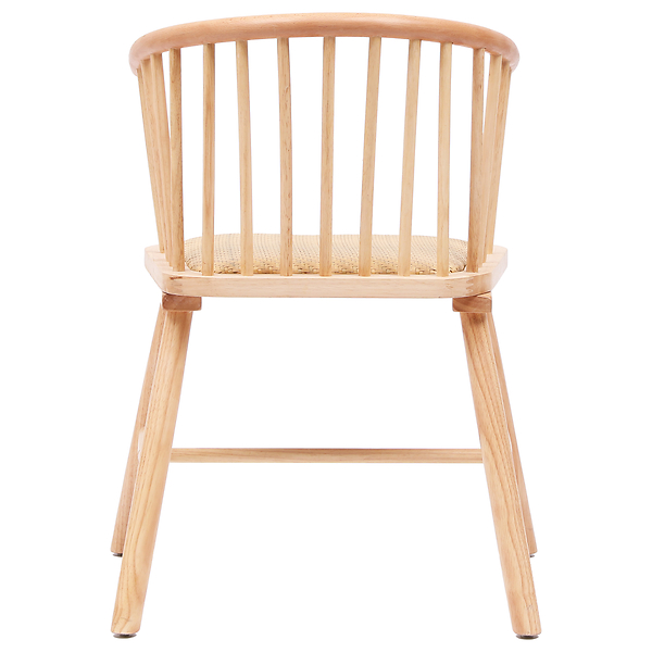 Zestaw 2 krzeseł z litego drewna i naturalnego rattanu