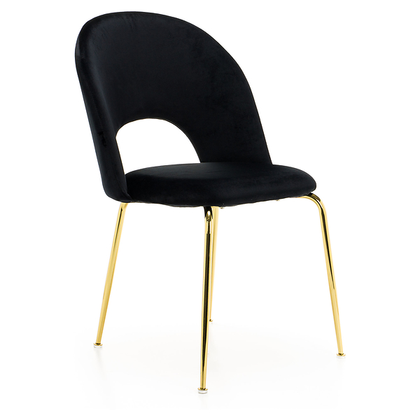 Krzesło Glamour KC-903-2 popiel welur, nogi złoty chrom