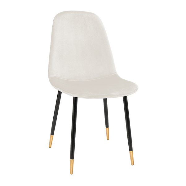 Krzesło tapicerowane welurowe pikowane beżowe do salonu jadalni