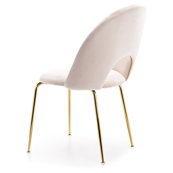 Krzesło Glamour KC-903-2 popiel welur, nogi złoty chrom