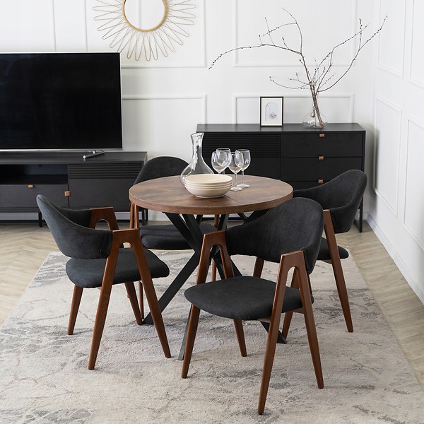 Krzesło Tapicerowane Kuchenne Skandynawskie Do Jadalni Salonu Popiel RUIZ