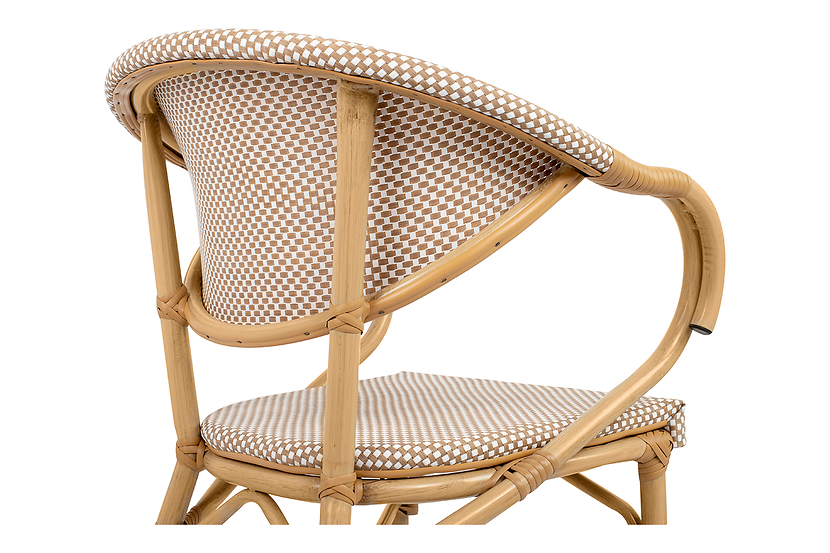 Krzesło CAFE BISTRO PARIS ARM jasnobrązowe rattan