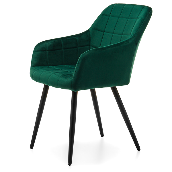 Krzesło tapicerowane ORTE zielony welur do salonu jadalni