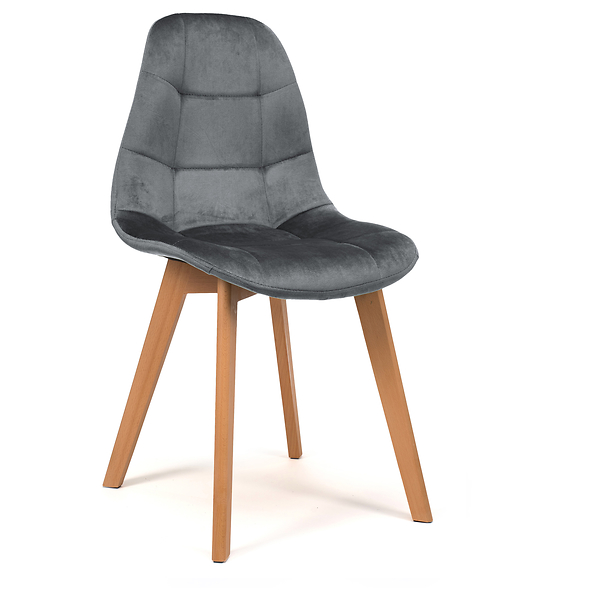 Krzesło tapicerowane skandynawskie welurowe VEGAS zielony