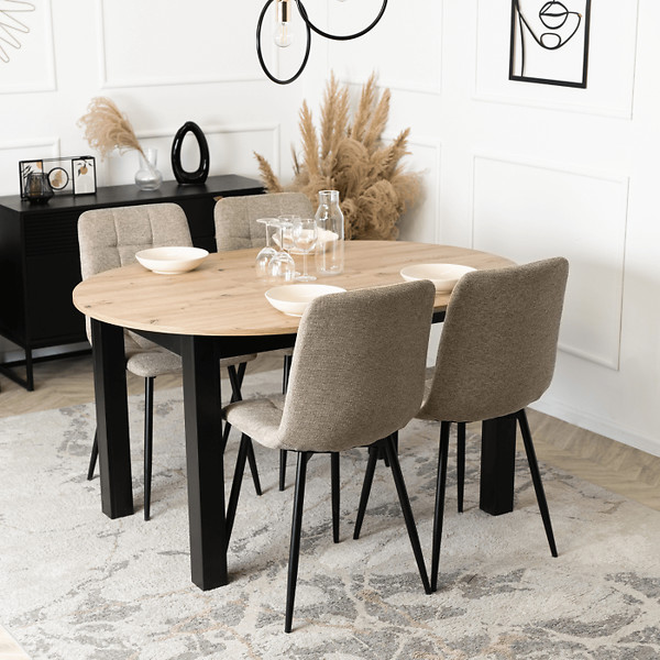 Krzesło Tapicerowane Kuchenne Do Jadalni Kuchni Salonu Loft Czarne PERU 2