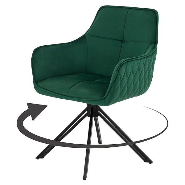 Krzesło obrotowe SC001 | Zielony | Welur 56 | Nogi czarne