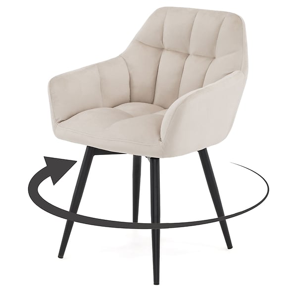 Krzesło obrotowe FREJA welur czarny noga czarna