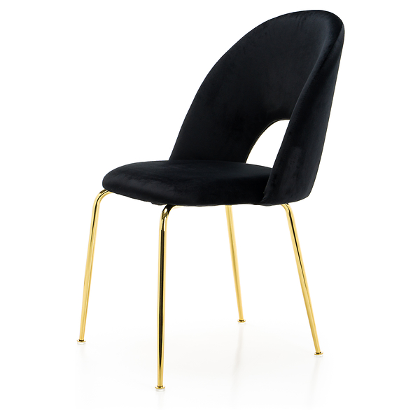 Krzesło Glamour KC-903-2 popiel welur, nogi złoty chrom