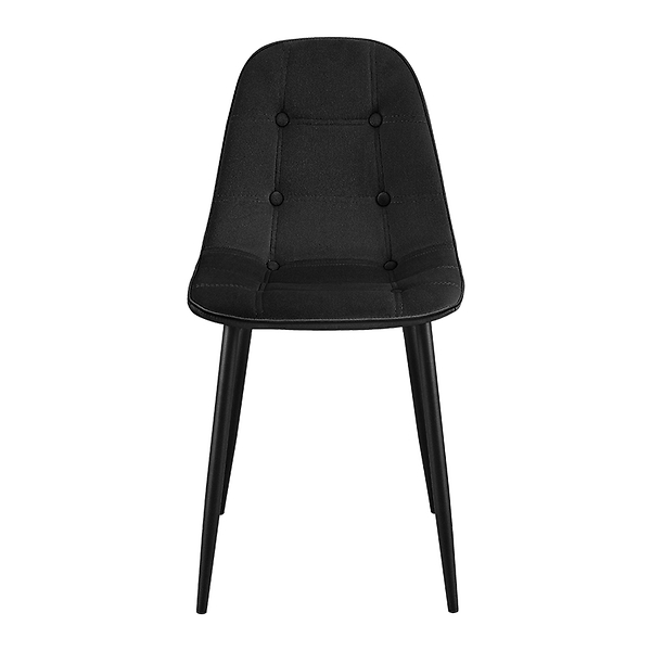 Krzesło tapicerowane czarne welurowe pikowane guziki do salonu