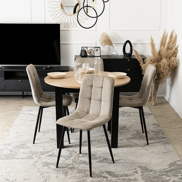 Krzesło Tapicerowane Kuchenne Do Jadalni Kuchni Salonu Loft Czarne PERU 2