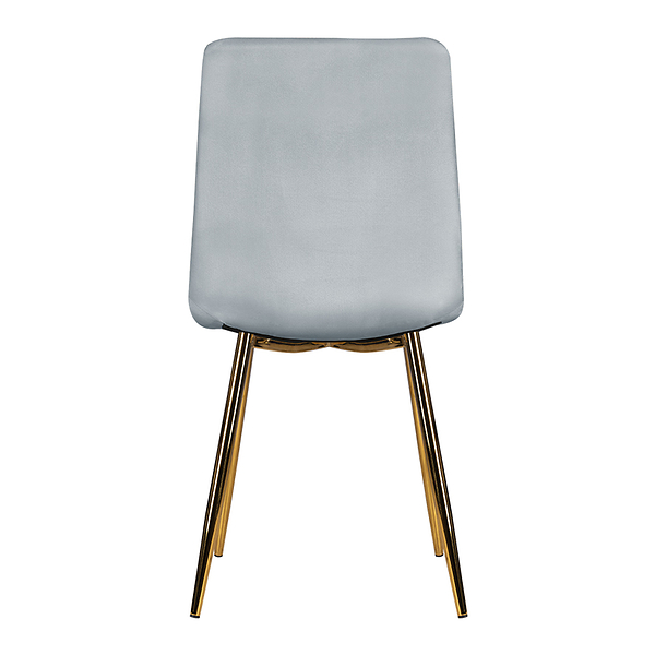 Krzesło tapicerowane szare welurowe pikowane złote nogi glamour