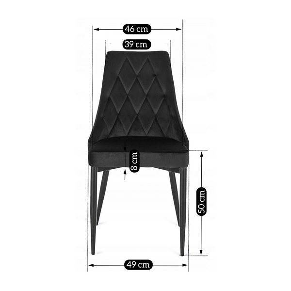 Zestaw 6x Krzesło Tapicerowane CORK do Salonu Szare Welurowe Loft