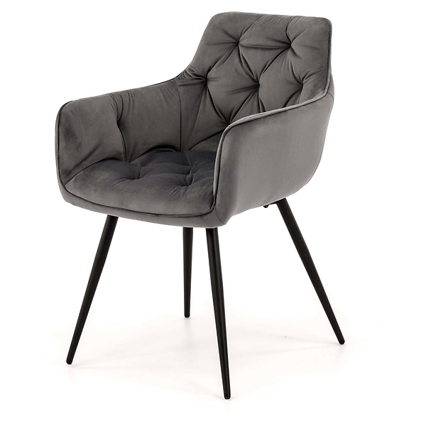 Krzesło tapicerowane DC-0084-3 beżowy welur 7 | czarne nogi