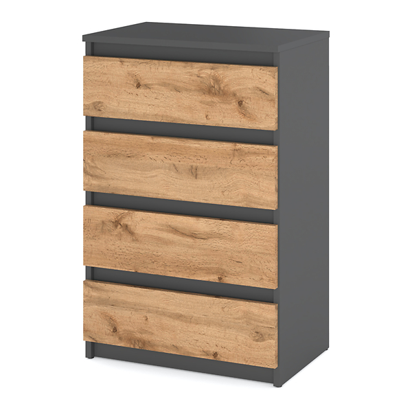 Komoda 4 szuflady 60cm hugo szafka do sypialni salonu szara