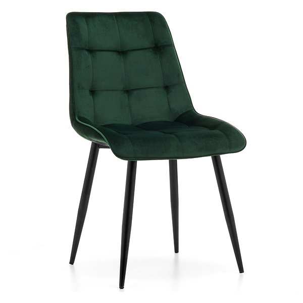 Krzesło tapicerowane welurowe CHIC velvet aksamit zielony