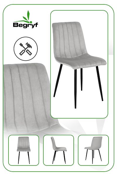 Krzesło Magnolia beżowe welur do salonu do jadalni do kuchni BEGRYF