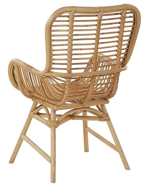 Krzesło fotel rattanowe plecione jasnobrązowe