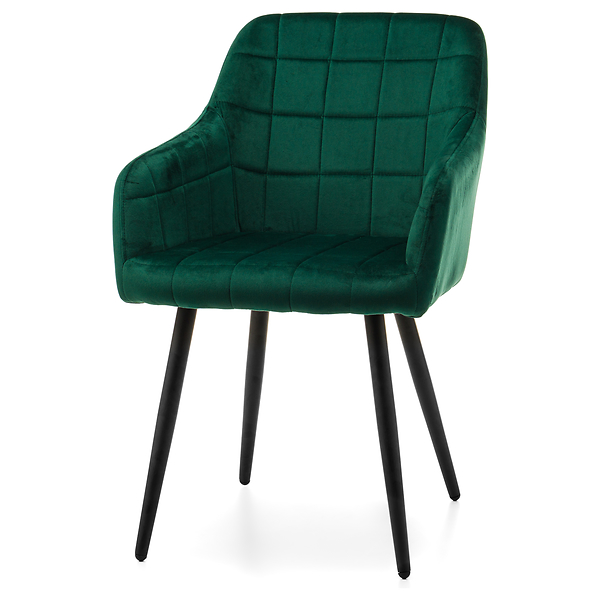 Krzesło tapicerowane ORTE zielony welur do salonu jadalni