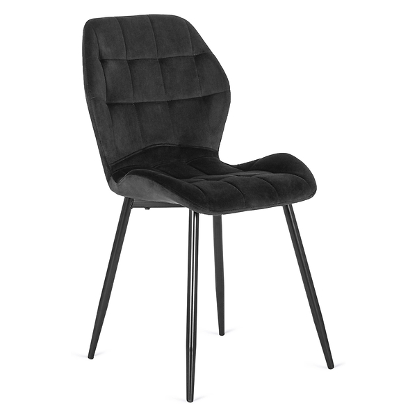 Krzesło Tapicerowane Welurowe Do Jadalni Salonu Loft Granatowe LUCKY