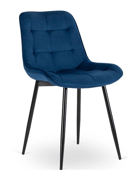 Krzesło Tapicerowane Welurowe Do Salonu Jadalni Kuchenne Granatowe CHRIS